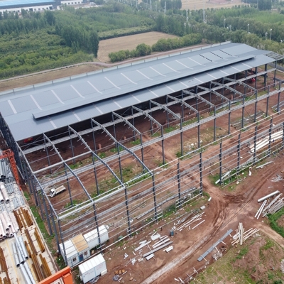 Fertiglagerhalle aus Stahlkonstruktion mit leichtem Stahlrahmen