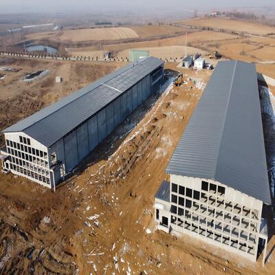 Vorgefertigtes Stahlhaus Hühnerstall Stahlgebäude Bauernhof Stahlkonstruktion Hühnerstall